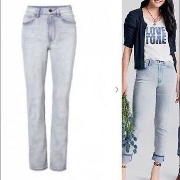 CAbi denim acid wash higher straight 4 mom jeans - Picture 1 of 5